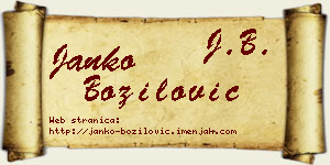 Janko Božilović vizit kartica